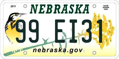 NE license plate 99EI31