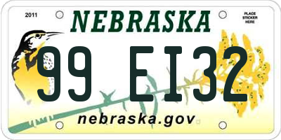 NE license plate 99EI32
