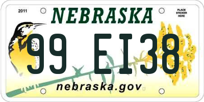 NE license plate 99EI38