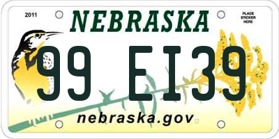 NE license plate 99EI39