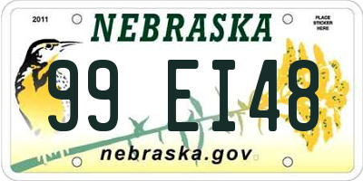 NE license plate 99EI48