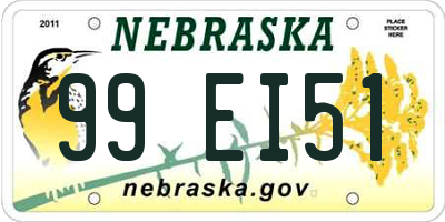 NE license plate 99EI51