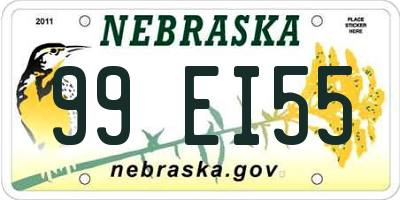 NE license plate 99EI55
