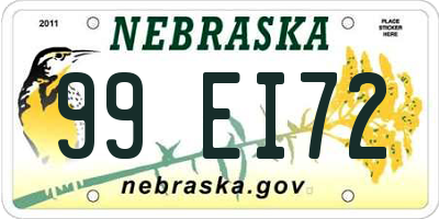 NE license plate 99EI72