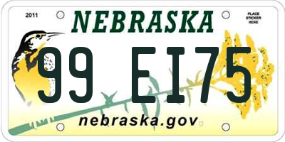 NE license plate 99EI75