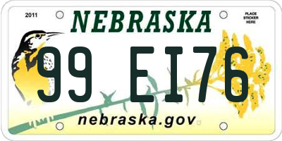 NE license plate 99EI76