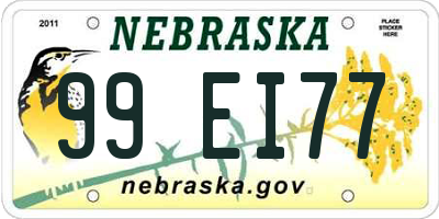 NE license plate 99EI77