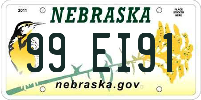 NE license plate 99EI91