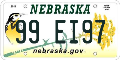 NE license plate 99EI97