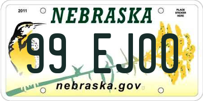 NE license plate 99EJ00