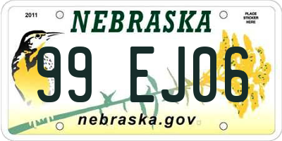 NE license plate 99EJ06