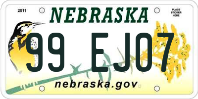 NE license plate 99EJ07