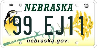 NE license plate 99EJ11