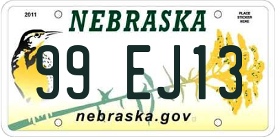 NE license plate 99EJ13