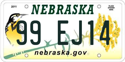 NE license plate 99EJ14