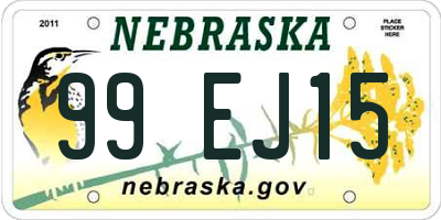 NE license plate 99EJ15