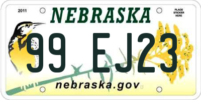 NE license plate 99EJ23