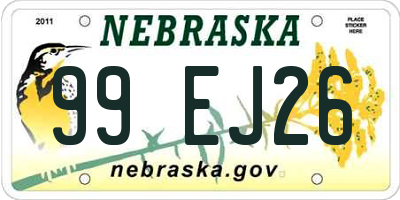 NE license plate 99EJ26