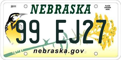 NE license plate 99EJ27