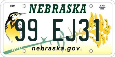 NE license plate 99EJ31