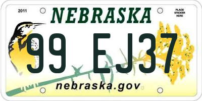 NE license plate 99EJ37