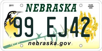 NE license plate 99EJ42