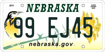 NE license plate 99EJ45
