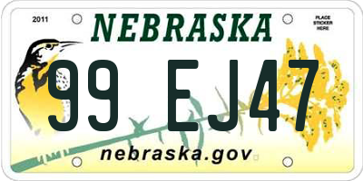 NE license plate 99EJ47