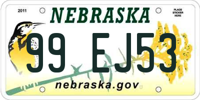 NE license plate 99EJ53