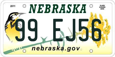 NE license plate 99EJ56