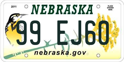 NE license plate 99EJ60