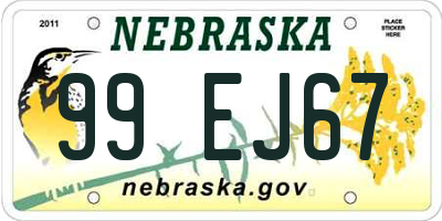 NE license plate 99EJ67