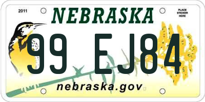 NE license plate 99EJ84