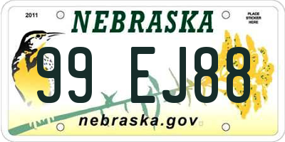 NE license plate 99EJ88