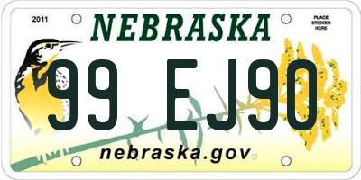 NE license plate 99EJ90