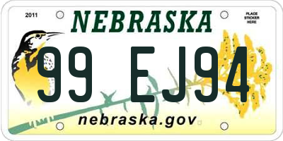 NE license plate 99EJ94