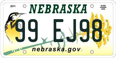 NE license plate 99EJ98