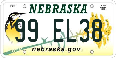 NE license plate 99EL38