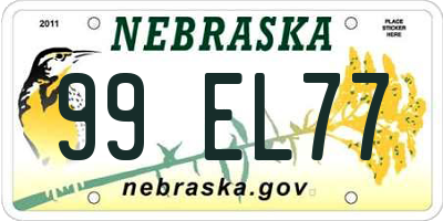 NE license plate 99EL77