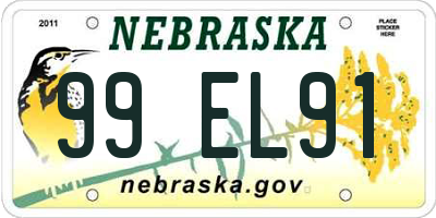 NE license plate 99EL91