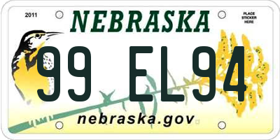 NE license plate 99EL94