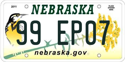 NE license plate 99EP07