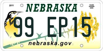 NE license plate 99EP15
