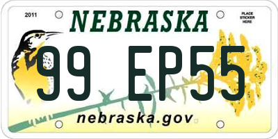 NE license plate 99EP55