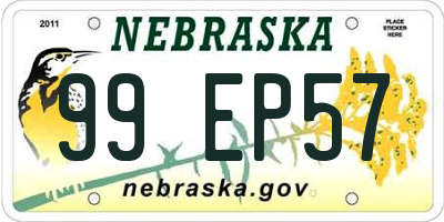 NE license plate 99EP57