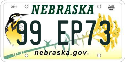 NE license plate 99EP73