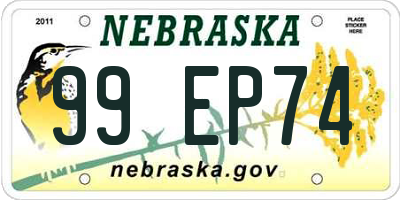 NE license plate 99EP74