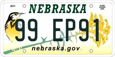 NE license plate 99EP91