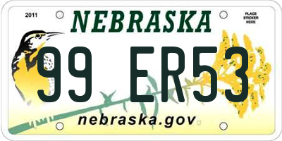 NE license plate 99ER53