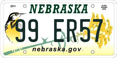 NE license plate 99ER57